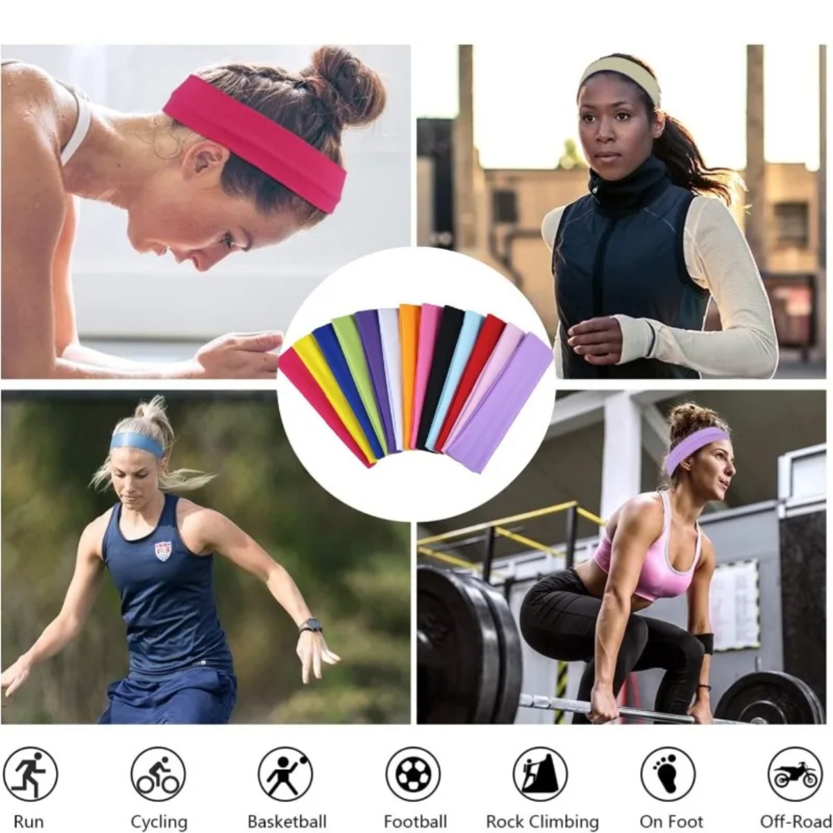 Men'S Yoga Accessories - Faixas de Cabelo Elásticas em Cores