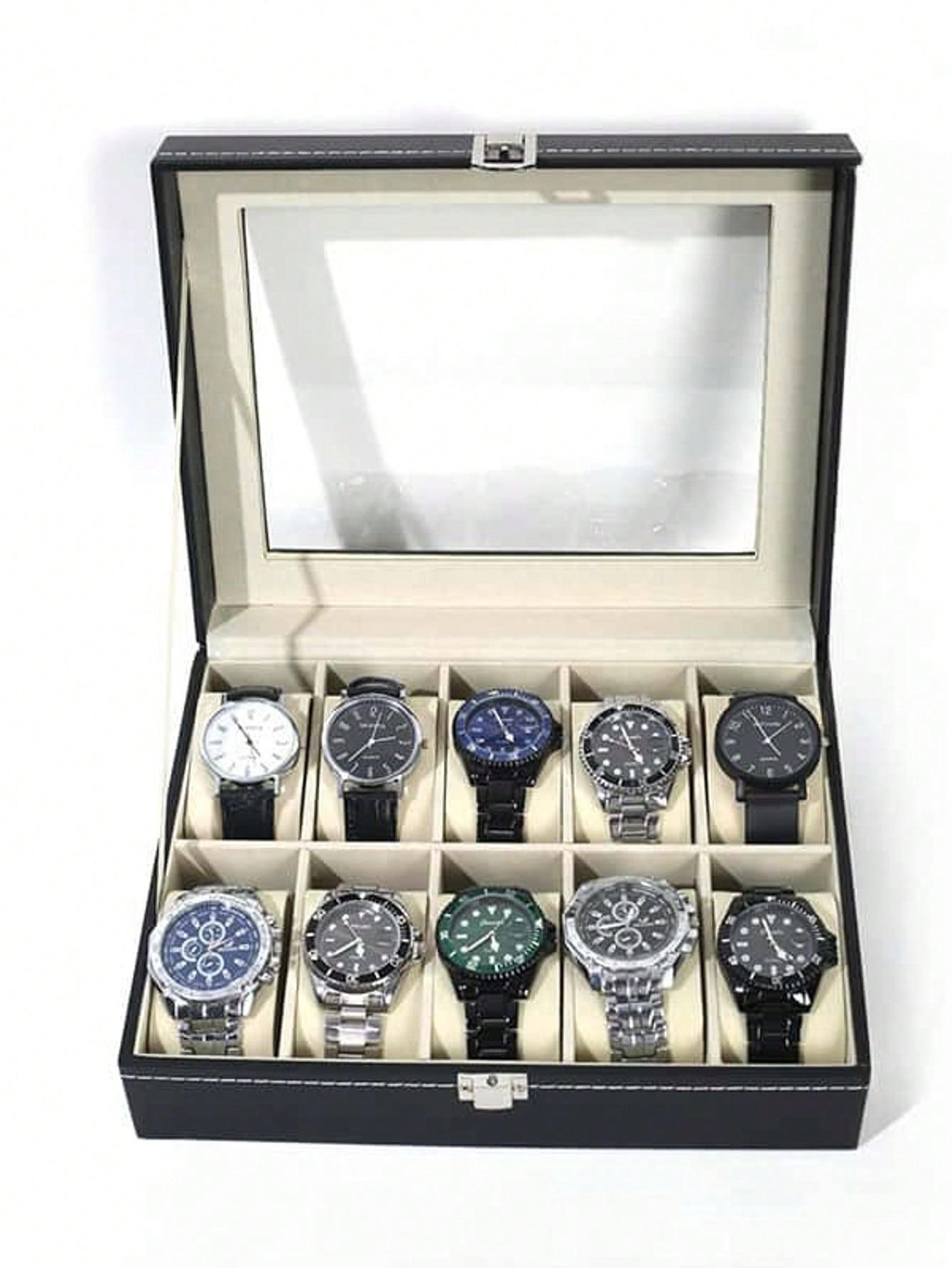 Men'S Accessories Rack - Caixa de Relógio de Couro com