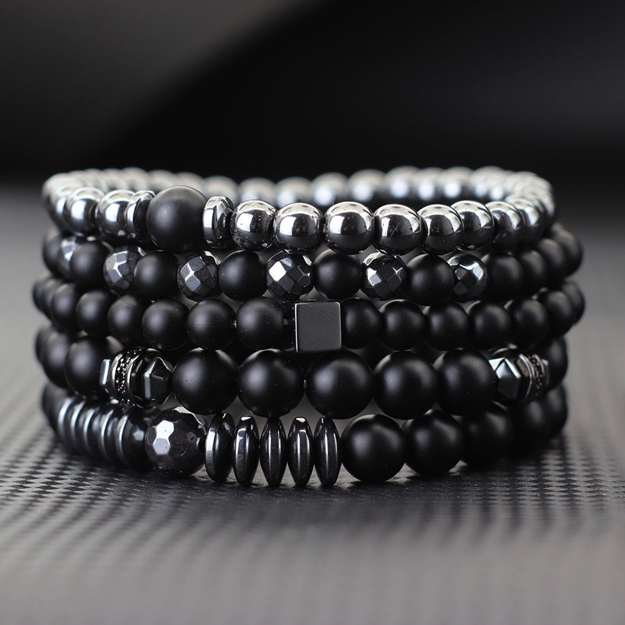 Men'S Accessories Premium - Conjunto de pulseira premium masculino, pedra