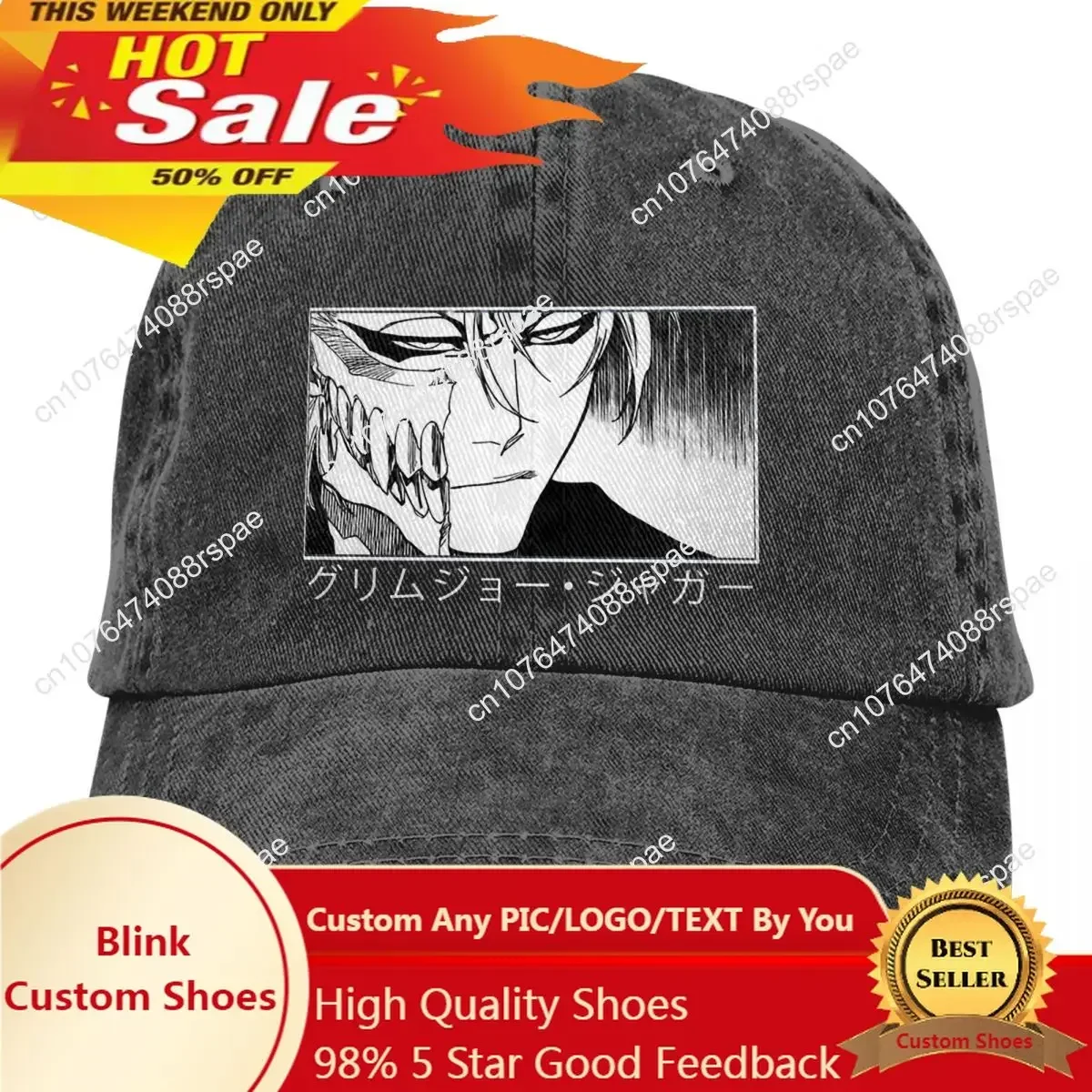 Hat Snapback Cap - Boné de Beisebol Masculino Lavado Grimmjow