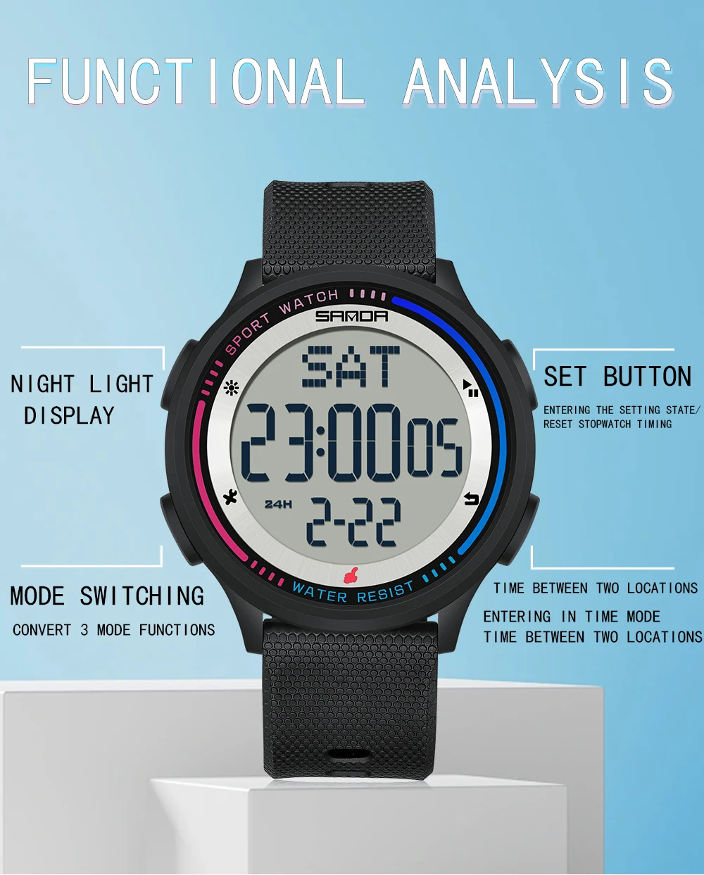 Sanda-LED relógio de pulso par - Men Accessories For Wrist avaliação e preço