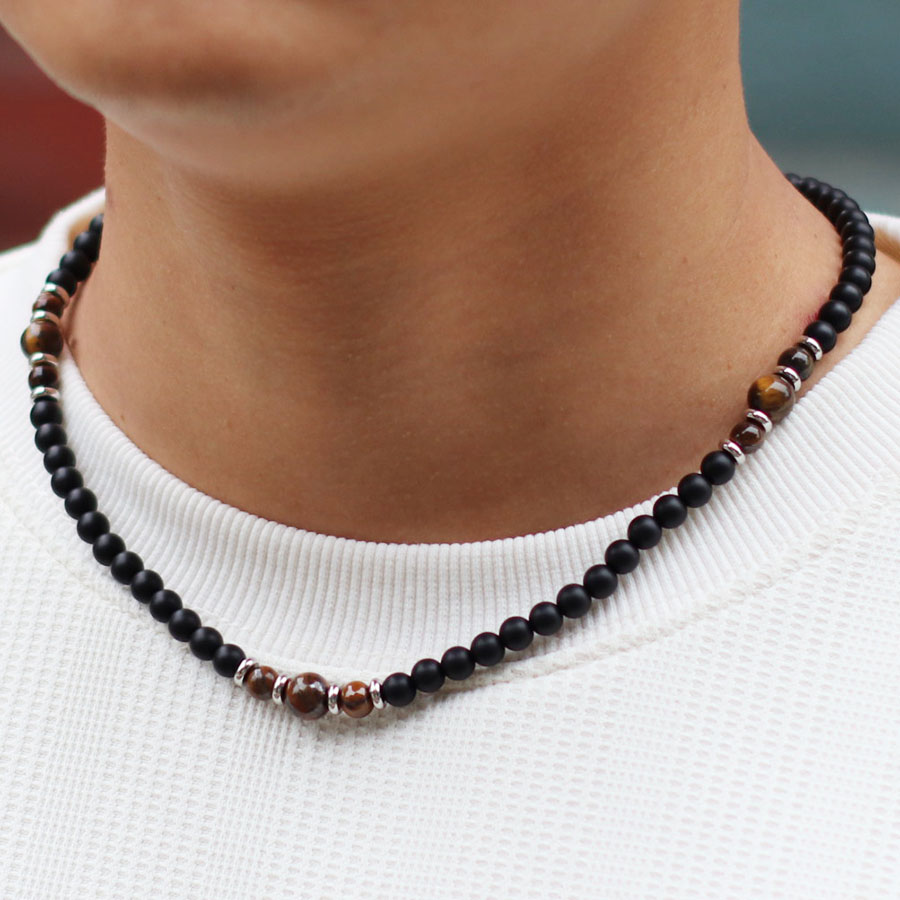 Colar de pedra ônix natural pr - Men'S Accessories Premium avaliação e preço