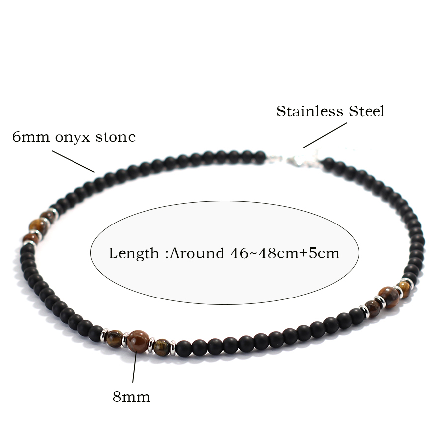 Colar de pedra ônix natural pr - Men'S Accessories Premium avaliação e preço